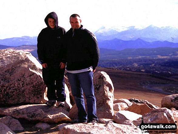 Me and my Son on Beartooth Pass in Yellowstone National Park Wyoming USA