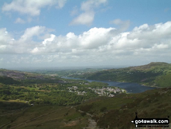 Walk gw126 Snowdon via The Llanberis Path - Llanberis from Snowdon