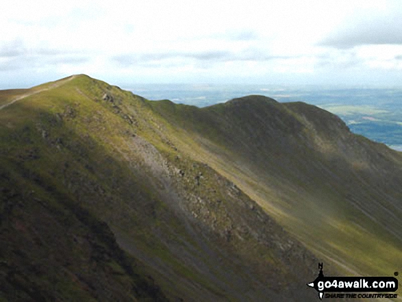 Walk c273 Skiddaw and Bakestall from Gale Road (Underscar) nr Keswick - Ullock Pike and Longside Edge from Skiddaw