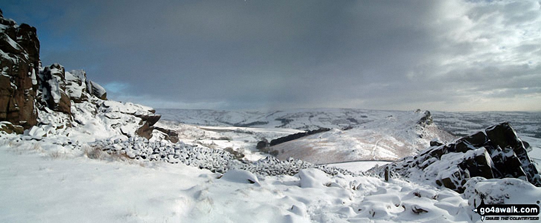 Walk s221 Gib Tor, The Roaches and Hen Cloud from Upper Hulme - *Snow on The Roaches