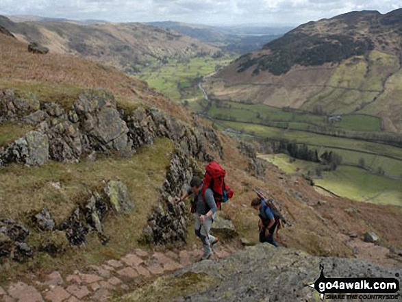 Walk c281 The Langdale Pikes via North Rake from The New Dungeon Ghyll, Great Langdale - The Mountain Rescue climbing Stickle Ghyll near Stickle Tarn The Langdale Pikes, Great Langdale