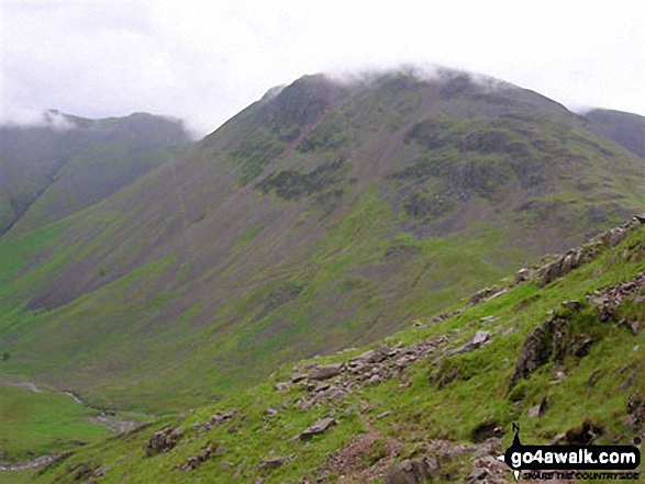 Walk c215 Scafell Pike from Seathwaite (Borrowdale) - Great Gable from the Corridor Route below Scafell Pike