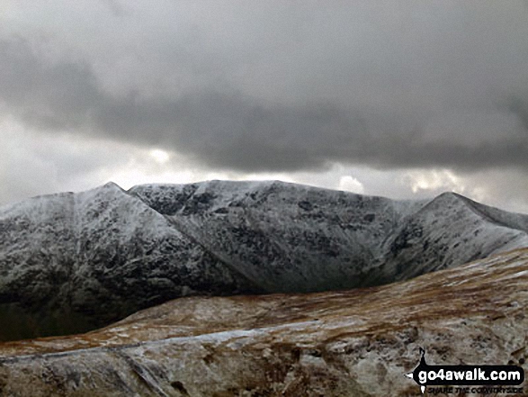 Catstye Cam (left), Helvellyn (centre) and Lower Man (Helvellyn) (right) from near White Side