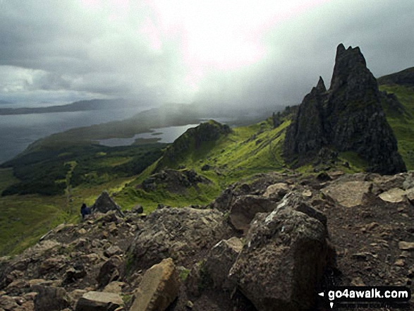 Looking south from The Old Man of Storr at approaching storm