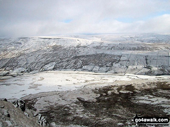 Mallerstang Edge, High Seat (Mallerstang), Archy Styrigg (Gregory Chapel) and Hugh Seat across Mallerstang Common from Wild Boar Fell in the snow