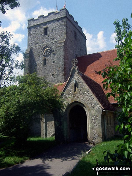 Walk ws101 Arundel Park and South Stoke from Arundel - Burpham church