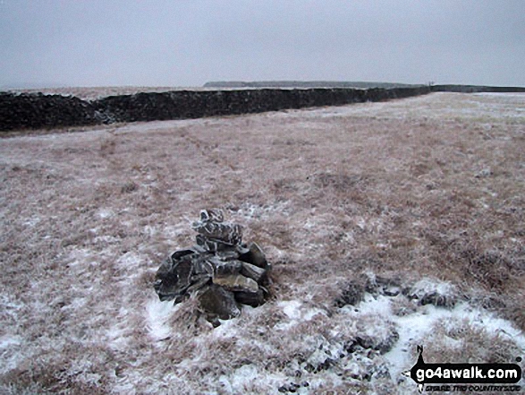 Plover Hill summit cairn in snow