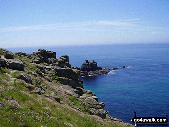 Walk co181 Rocky Valley and Tintagel Castle from Tintagel - The Armed Knight from The South West Coast Path, Land's End