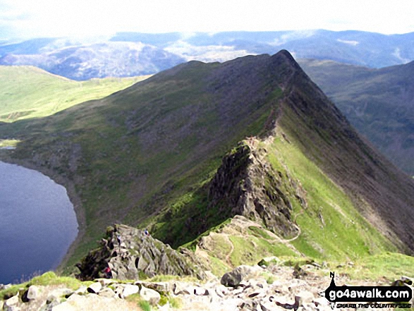 Walk c427 Helvellyn via Striding Edge from Patterdale - Red Tarn and Striding Edge from Helvellyn