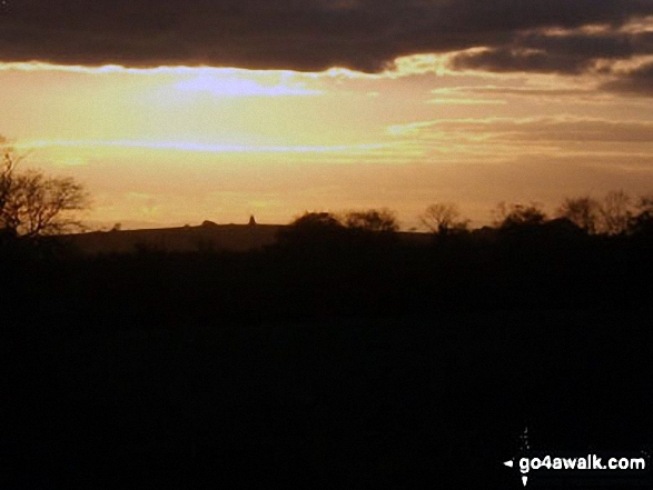 Halnaker Windmill at sunset from Bignor Hill