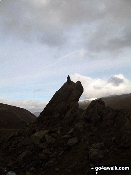 Walk c350 Helm Crag from Grasmere - On the Howitzer at the top of Helm Crag