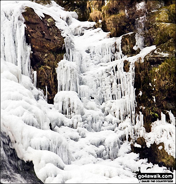 Frozen Pistyll Rhyd-y-meinciau waterfall