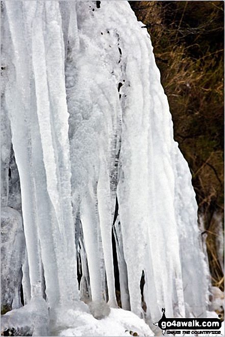 Frozen Pistyll Rhyd-y-meinciau waterfall