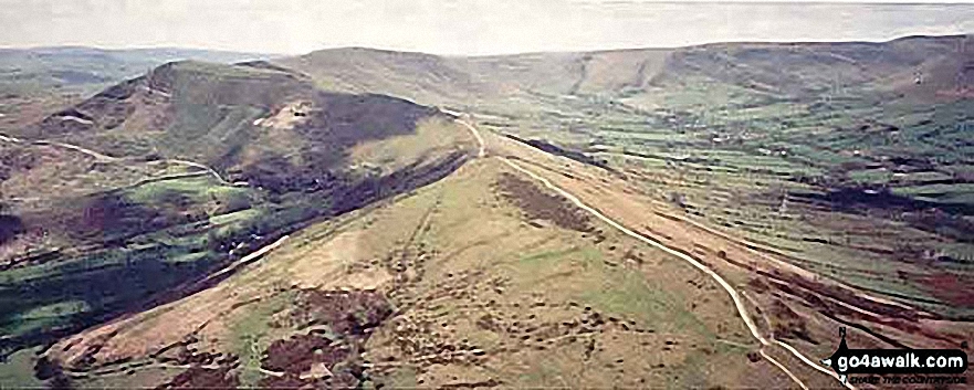 *Aerial Panorama of Hollins Cross and Mam Tor from above Back Tor