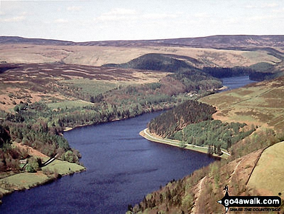 Aerial view looking North up Derwent Reservoir