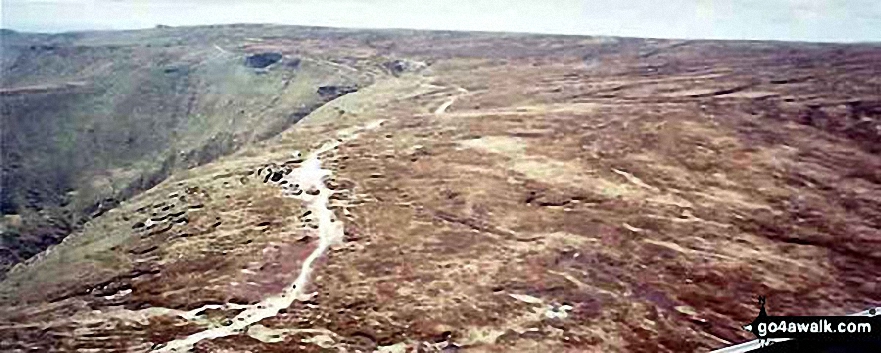 Aerial Panorama above Grindslow Knoll (Kinder Scout) looking towards Crowden Tower (Kinder Scout)