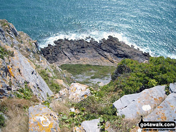 Looking down to The Bristol Channel from Pwlldu Head