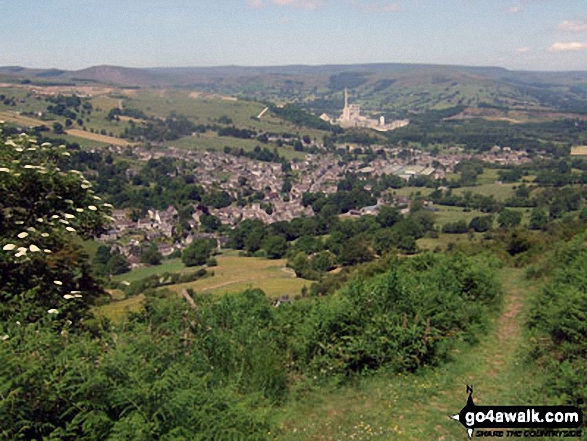 Walk d155 Great Hucklow, Tideswell Moor and Bradwell Moor from Bradwell - Bradwell from Durham Edge (Abney Moor)