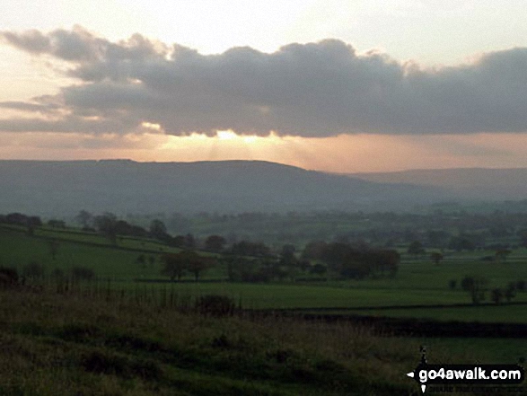 The view from Armscliffe Crag at sunset