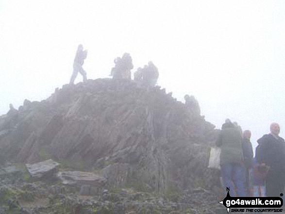 My husband & 6yr old son (3rd top right) on Snowdon in Snowdonia Gwynedd Wales