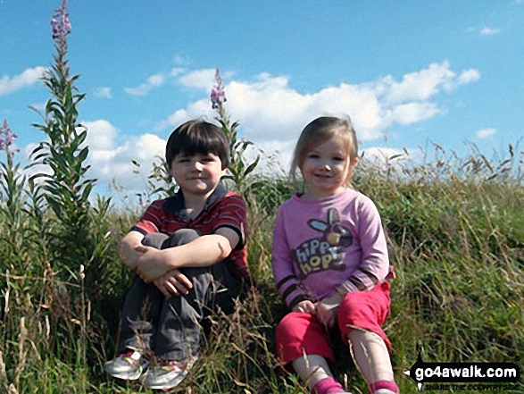 Scarlett and Jem on top of The Chevin (Otley Chevin)