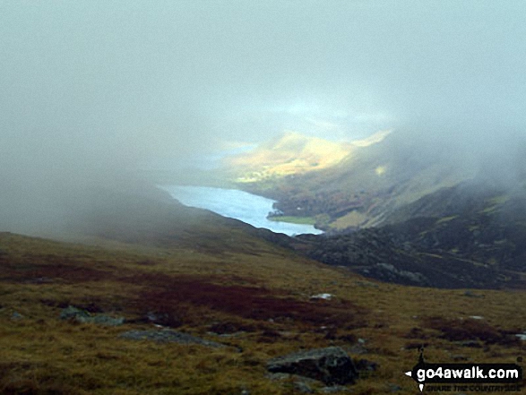 Walk c120 The Ennerdale Horseshoe - Wast Water from a misty Great Gable