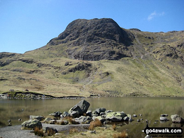 Walk c281 The Langdale Pikes via North Rake from The New Dungeon Ghyll, Great Langdale - Harrison Stickle from Stickle Tarn (The Langdale Pikes)