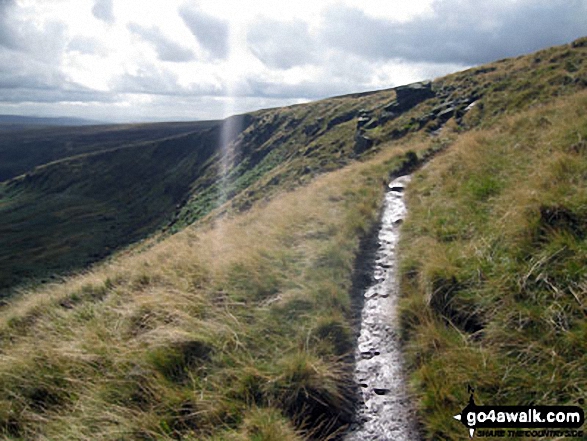 Looking back along The Pennine Way to Black Chew Head (Laddow Rocks)