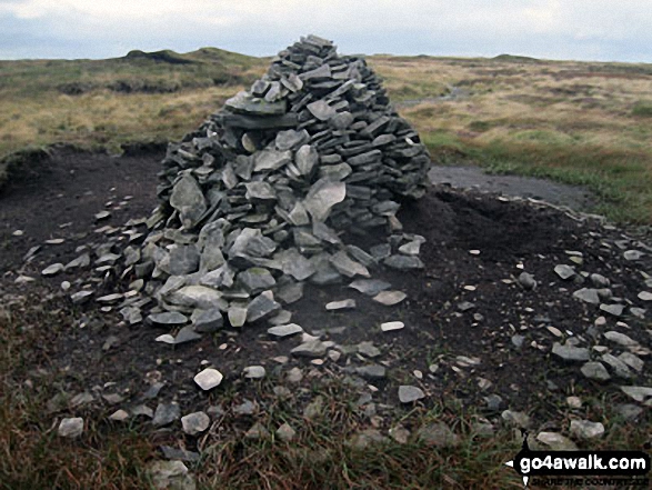 Waymarker cairn on Tooleyshaw Moss