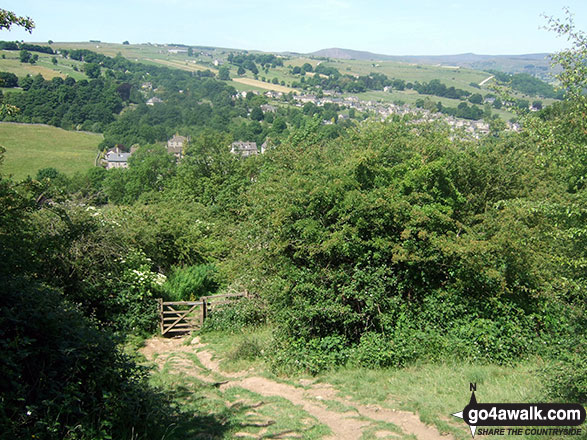 Walk d155 Great Hucklow, Tideswell Moor and Bradwell Moor from Bradwell - The path up from Bradwell in the Bradwell Hills