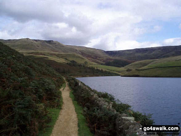 Kinder Reservoir with Kinder Downfall on the horizon (centre right)