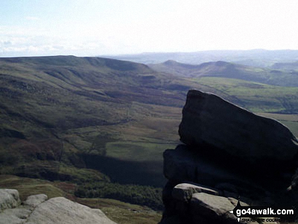 Walk d186 Kinder Scout and Kinder Downfall from Bowden Bridge, Hayfield - Looking South West from Kinder Downfall