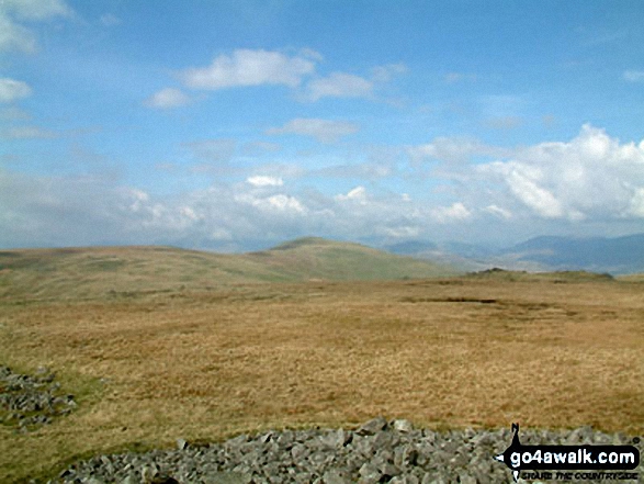 Walk c373 Stainton Pike, Whitfell and Buck Barrow from Broad Oak - Burnmoor (left) and Whitfell (Whit Fell) (centre) from Kinmont Buck Barrow