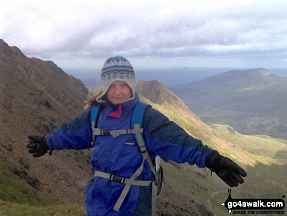 My 9 year old daughter Katie on Snowdon in Snowdonia Gwynedd Wales