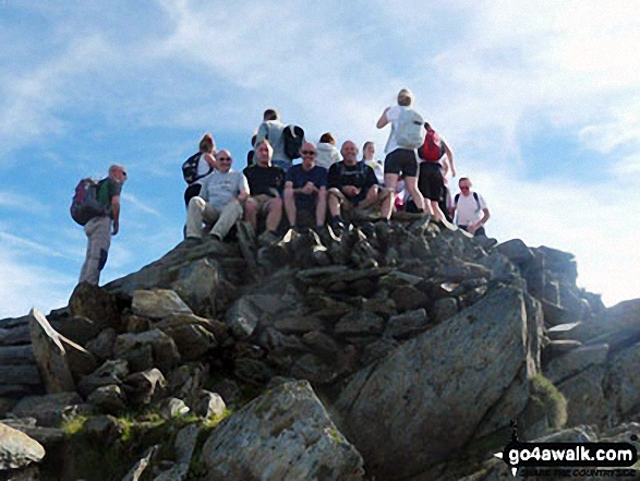 Walk gw140 Snowdon via The Rhyd-Ddu Path - Myself, Willo, Barnsey and Mark at the top of Snowdon (Yr Wyddfa) in September!