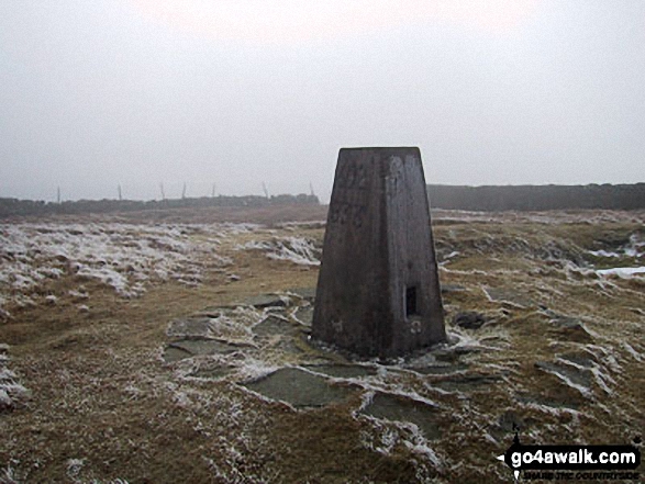 Walk c300 Crag Hill and Great Coum from Dent - Trig point on the summit of Crag Hill