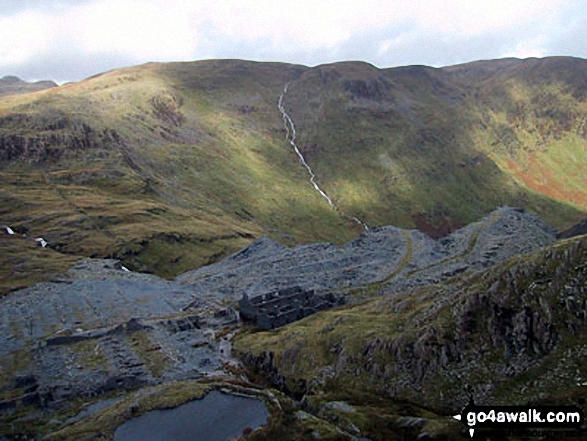 Walk gw131 Cnicht from Croesor - Croesor Quarry from Rhosydd Quarry