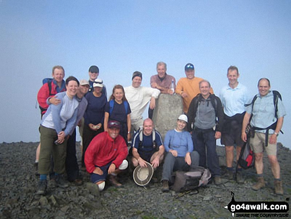 The Avenance Ramblers Club on Skiddaw in The Lake District Cumbria England