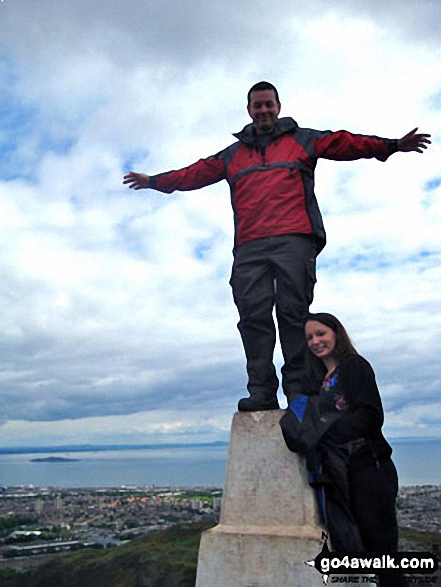 Me and my Wife Emma at the top of Arthur's Seat