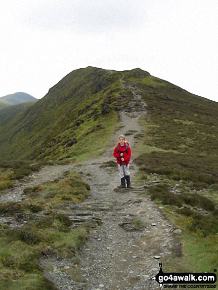 Abigail Lane on Ullock Pike in The Lake District Cumbria England