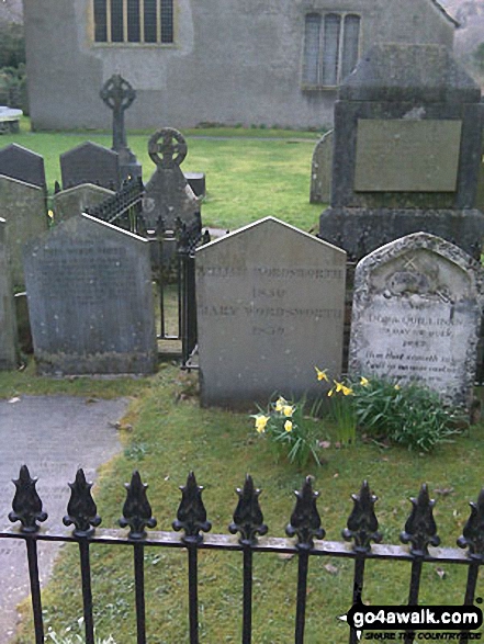 Walk c292 Rydal and Grasmere from Ambleside - Wordsworth's Grave in Grasmere Church Graveyard