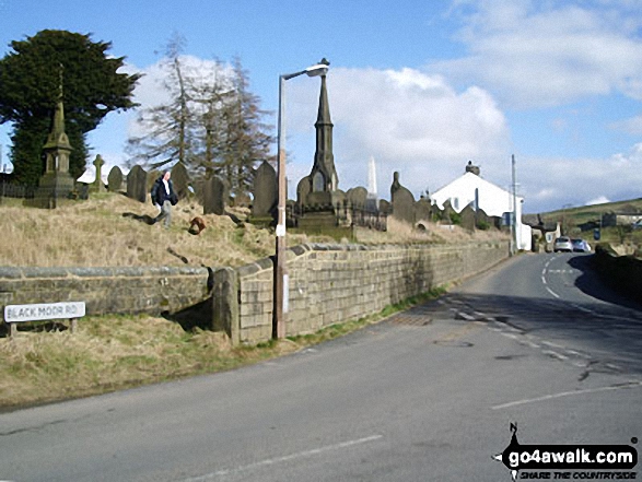 Walk wy114 Oxenhope Moor from Oxenhope - Sawood Cemetary