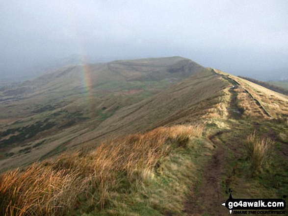 Rainbow and Mam Tor from Lord's Seat (Rushup Edge)