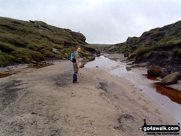 Walk d186 Kinder Scout and Kinder Downfall from Bowden Bridge, Hayfield - The River Kinder on Kinder Scout near Kinder Downfall