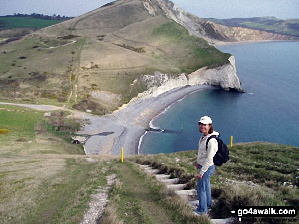 That's me on Bindon Hill - one of the many (or so it seemed!) hills between Lulworth Cove and Tyneham on Dorset's stunning Jurassic Coast