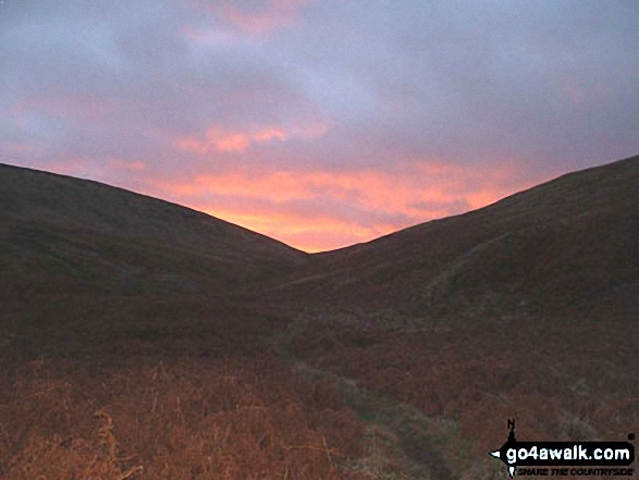 Walk n107 Wooler Common and Happy Valley (High Level Route) from Wooler - Harthope Burn, The Cheviot