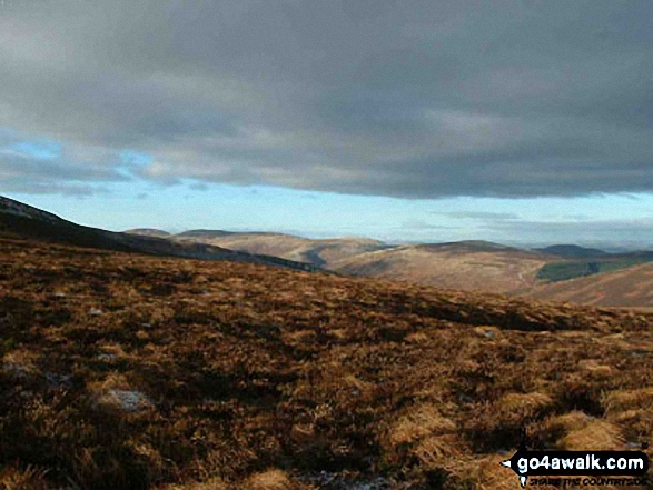 Walk n132 The Cheviot, Comb Fell and Hedgehope Hill from Harthope Burn Valley - Views of Scotland from The Cheviot