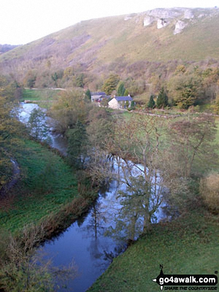 Walk d206 Monsal Dale and Ashford in the Water from Bakewell - The River Wye from Monsal Head Viaduct