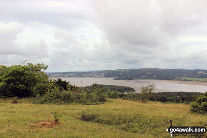 Walk c359 Arnside Knott from Arnside (Morecambe Bay) - Grange-over-Sands and Morecambe Bay from Arnside Knott