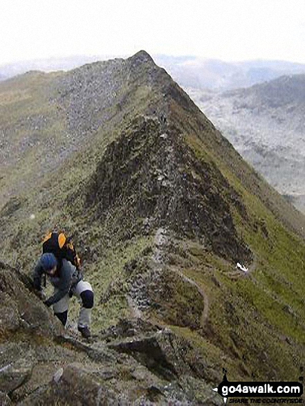 Walk c427 Helvellyn via Striding Edge from Patterdale - Starting the climb from Striding Edge up onto Helvellyn